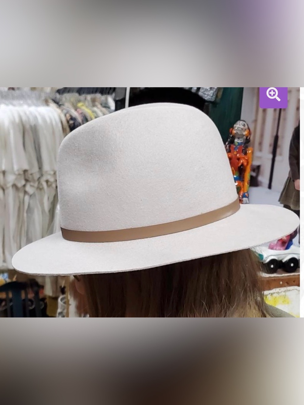 HATATTACK taupe wool felt hat